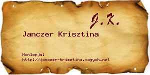 Janczer Krisztina névjegykártya